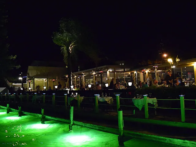 Dining setting at Ophelia's on the Bay on Siesta Key