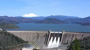 Shasta Dam, Lake Shasta, & Mt Shasta as seen from Redding CA
