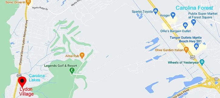 Map of Lydon Village new homes in Myrtle Beach, SC