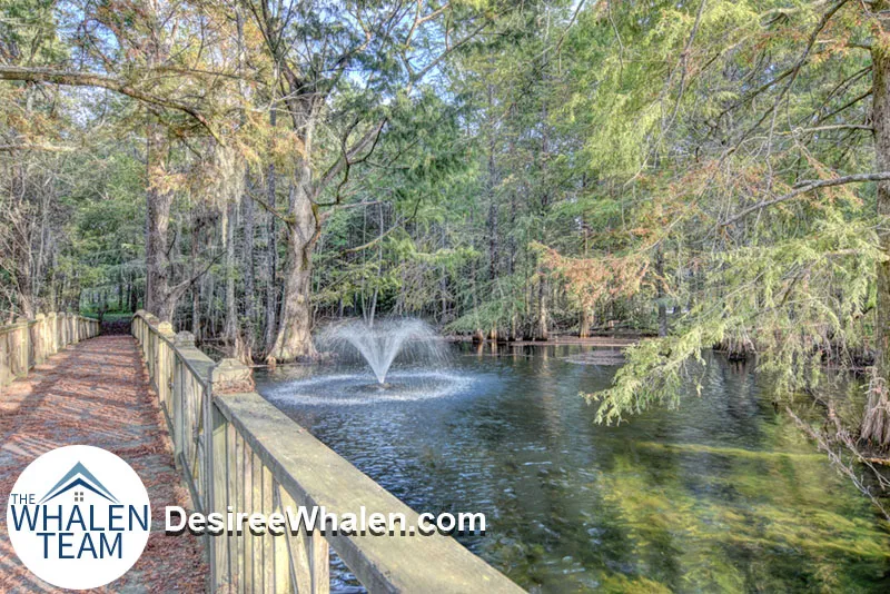 walking trail and fountain
