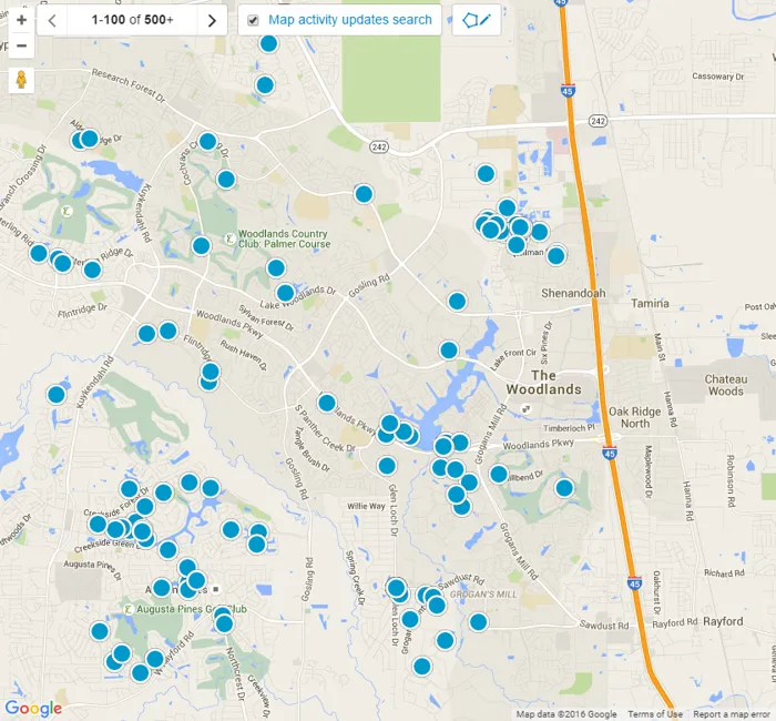 Search Homes in The Woodlands Villages
