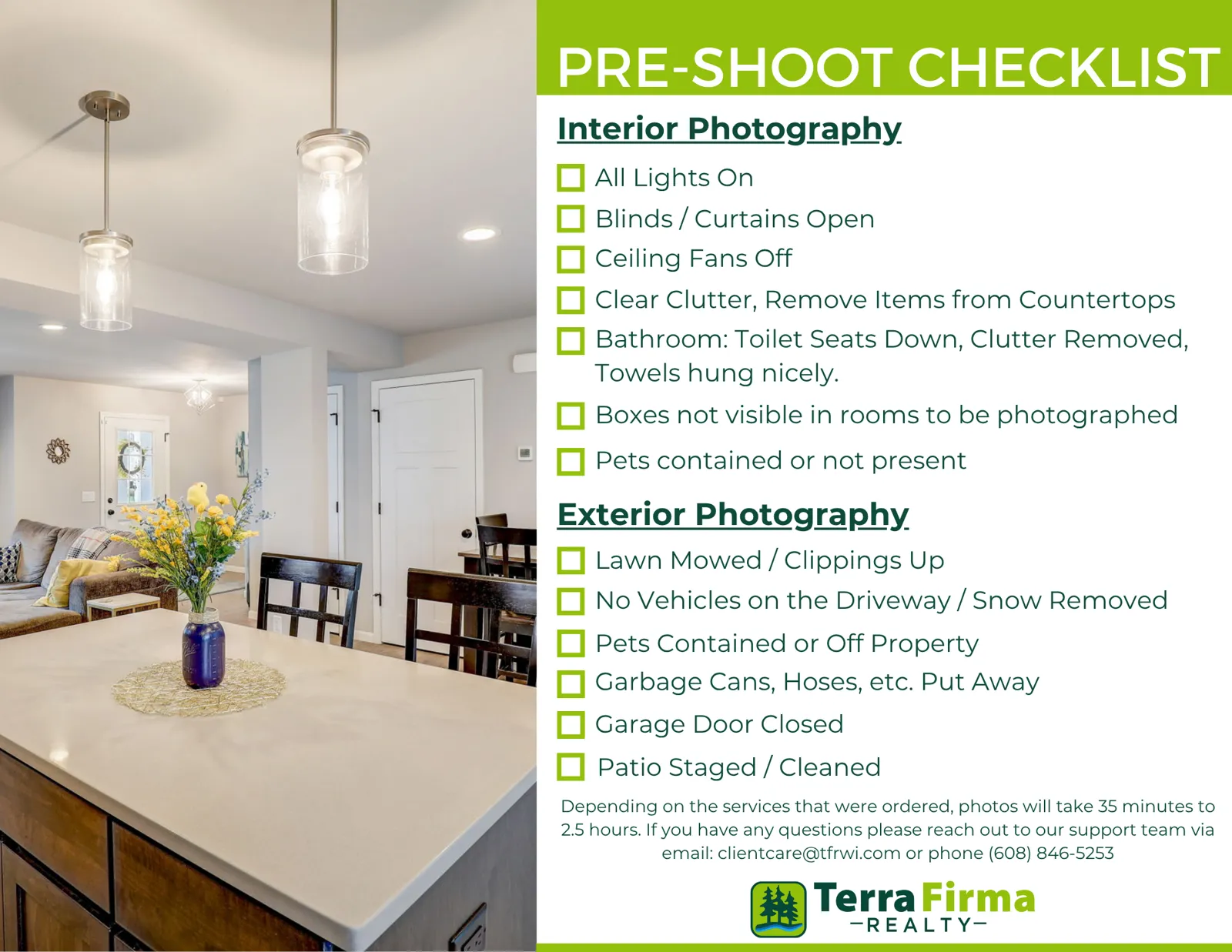 Pre-Shoot Checklist