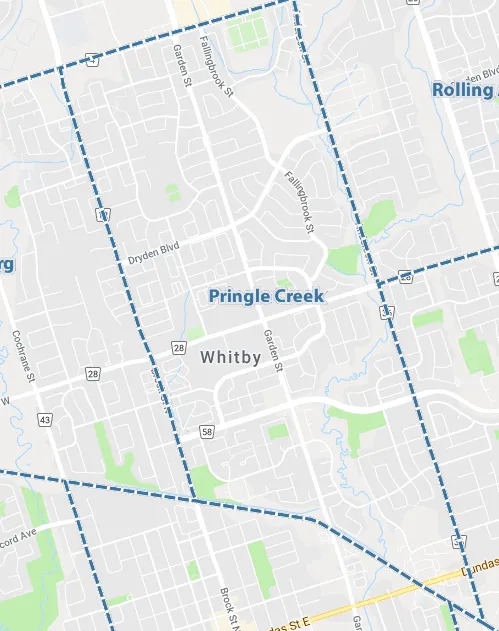 Pringle Creek, Whitby Map