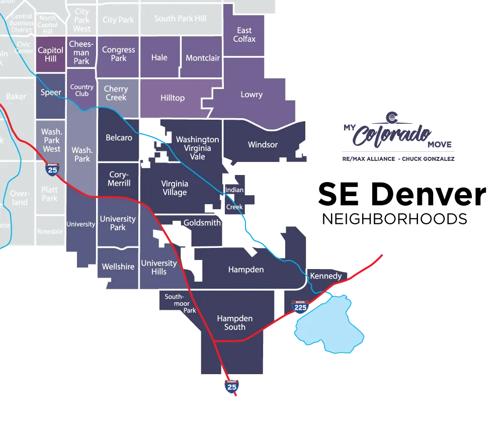 Southeast Denver Neighborhood Map