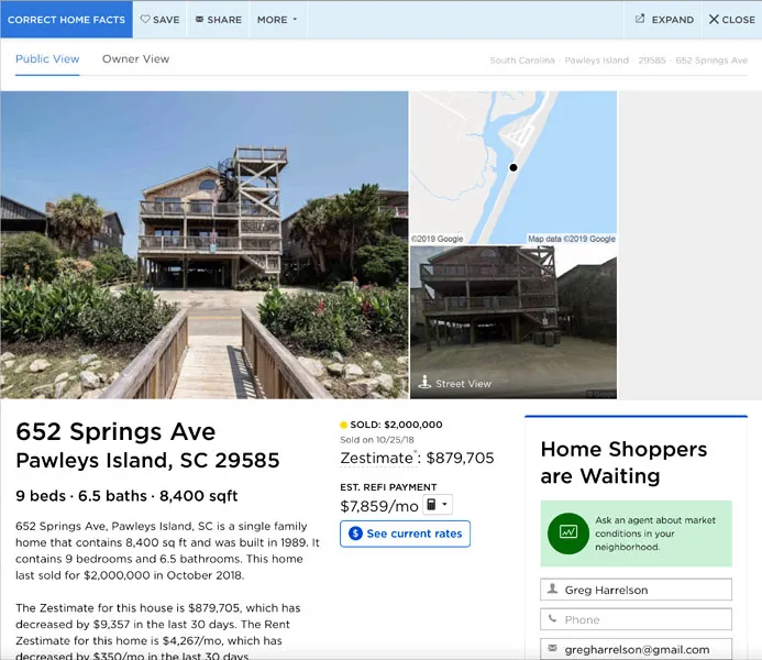 Erroneous Online Home Tool