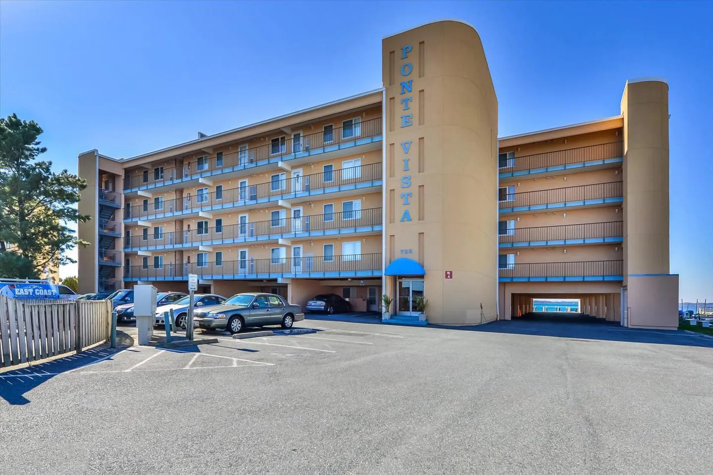 Ponte Vista bayfront condo building exterior view, Ocean City, MD