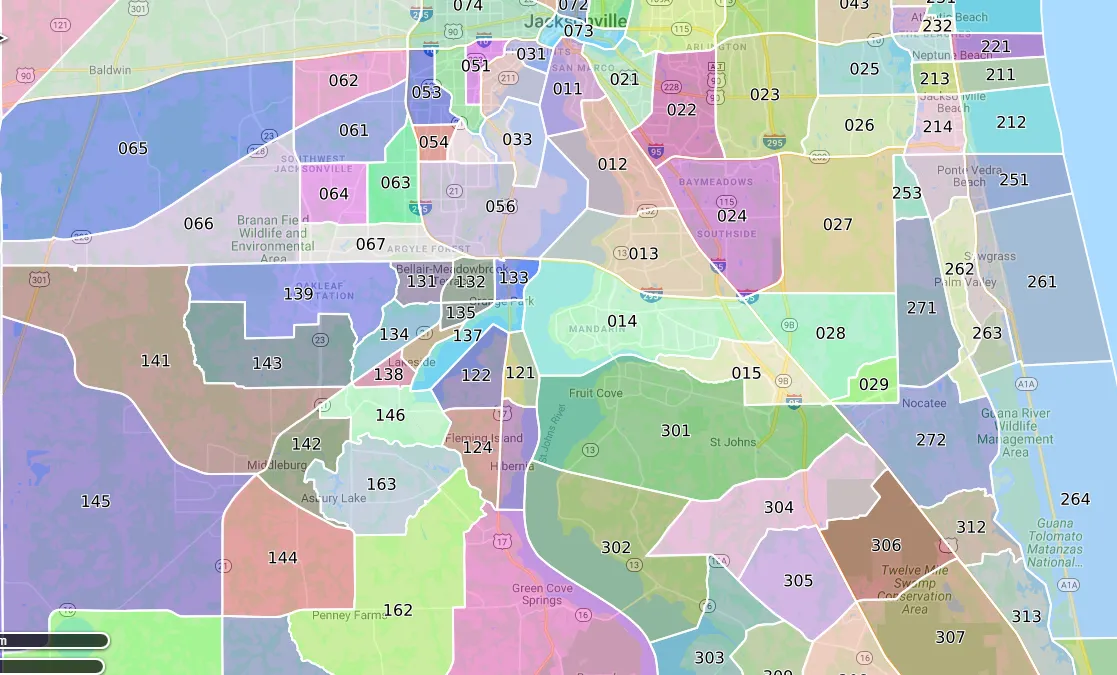 Jacksonville Main Areas