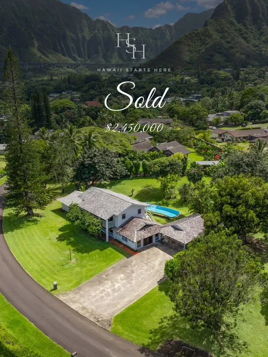 Windward Oʻahu estate with a pool and valley views, sold for $2,450,000 by Hawaii Starts Here