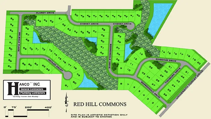 Sitemap of Red Hill Commons