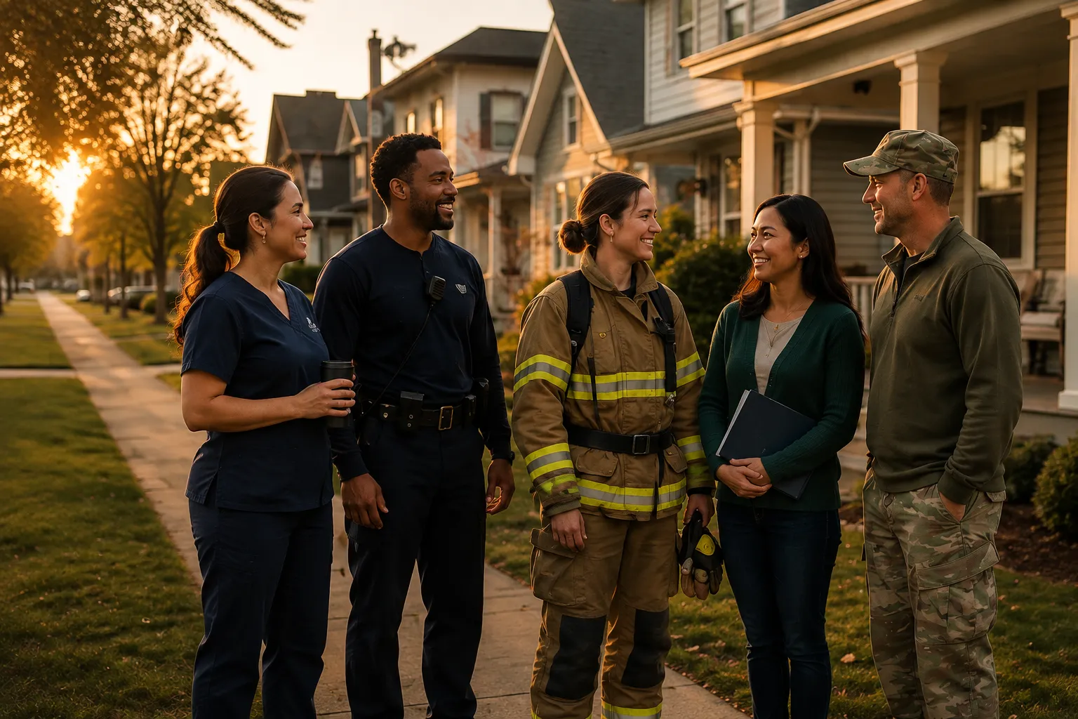 Indianapolis police, fire, healthcare, education, and military service professionals