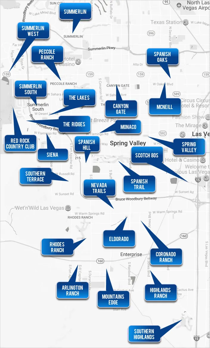 Southwest Las Vegas Homes - Select a Cities