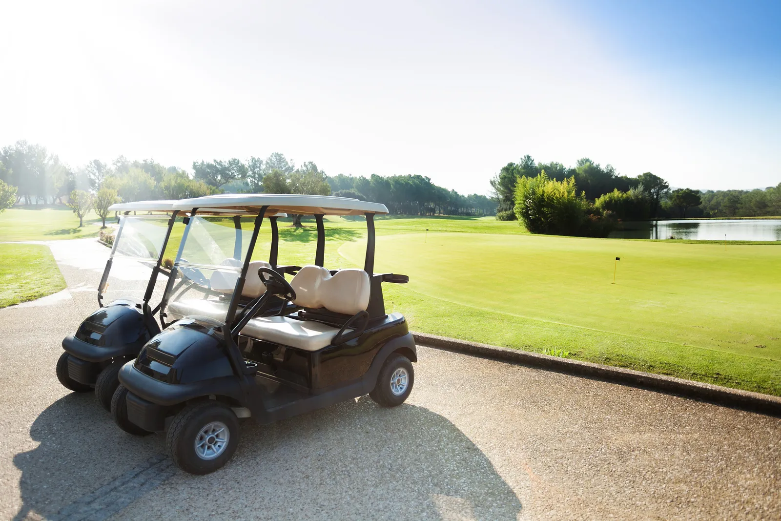 Golf course and golf cart in The Palisades Charlotte NC