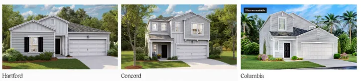 Floorplans of homes at Groves at Carolina Lakes