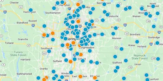 Western MA & Northern CT Real Estate Map Search