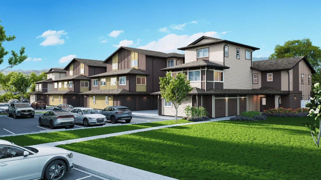 Kāpili townhome building, front elevation