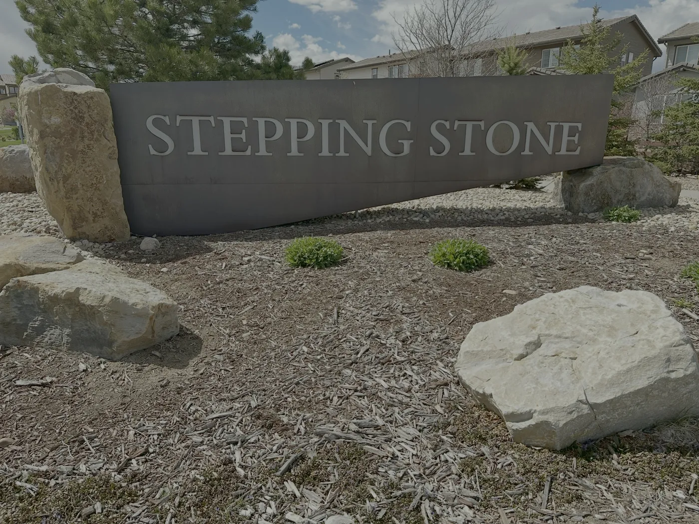 Entrance sign for the Stepping Stone community near Parker Colorado