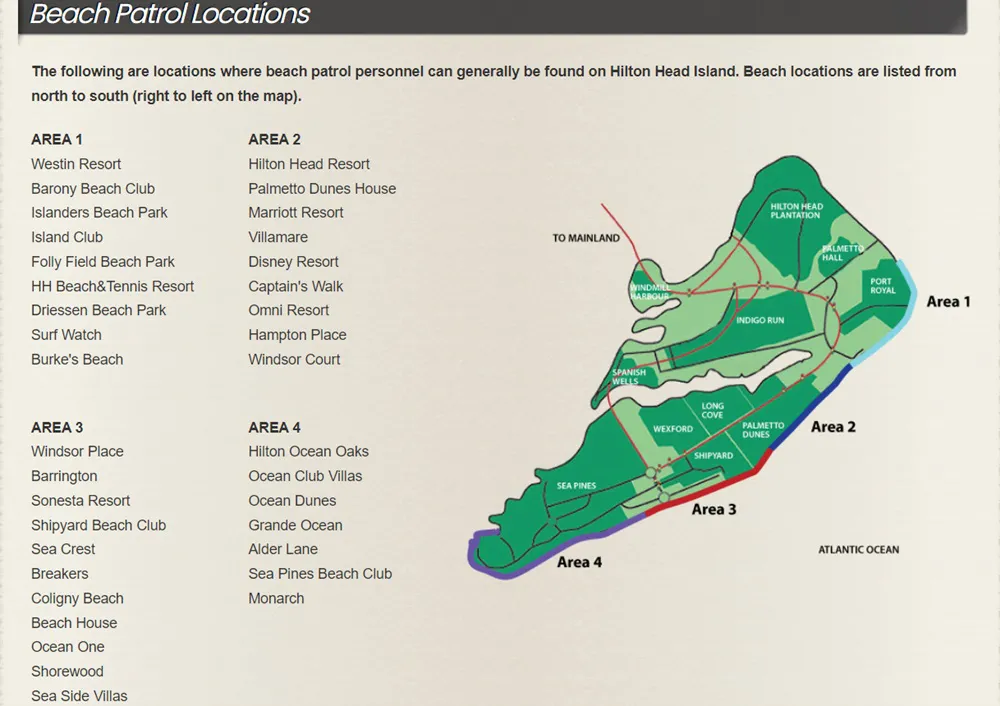 Hilton Head Lifeguard Locations