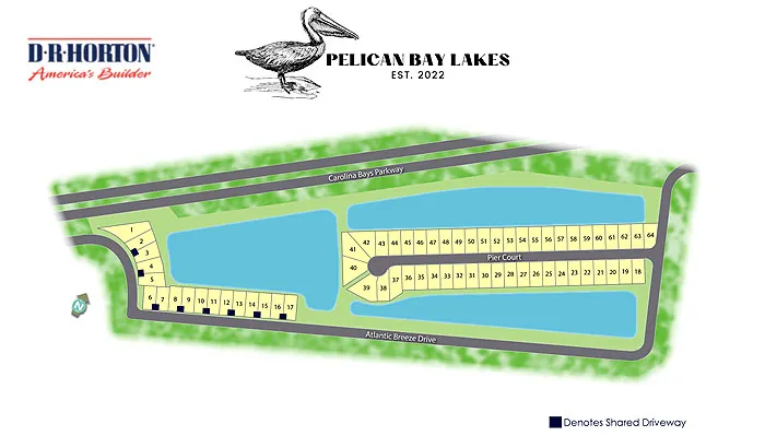 Siteplan for Pelican Bay Lakes Homes by DR Horton