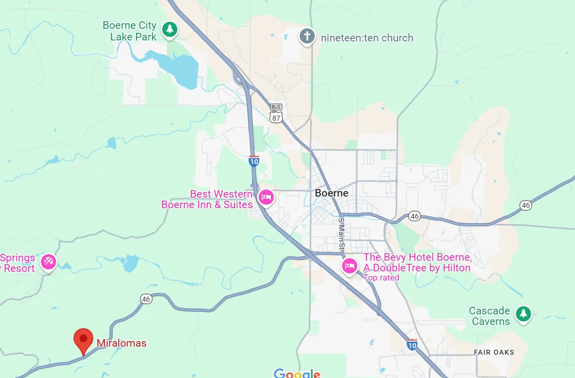Map of Miralomas community in Boerne, TX