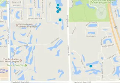Interactive map of Tiburon Golf Resort homes and condos in North Naples Florida
