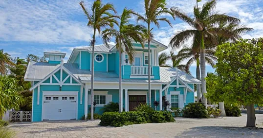 A blue luxury home on Lanai