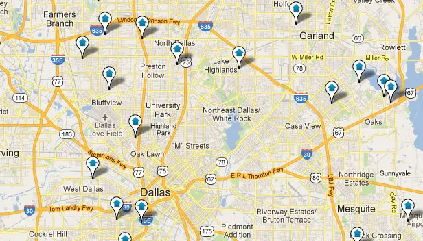Dallas Homes for Sale Map Search