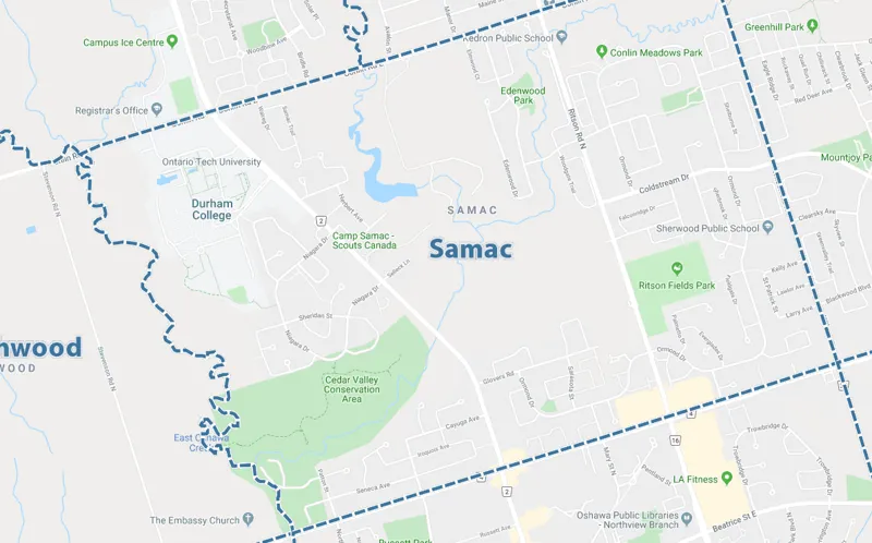 Samac, Oshawa Map