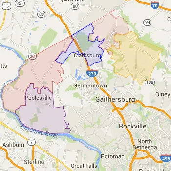 Zip Code Map for Clarksburg and the Ag Reserve