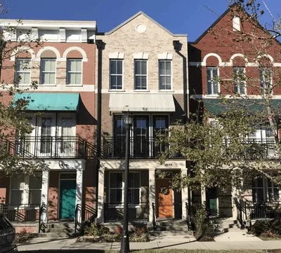 Market Common townhomes and neighborhood streets